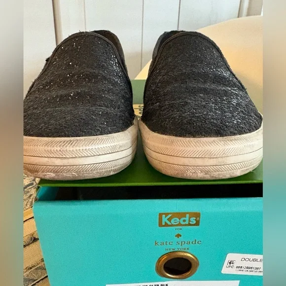 Keds x Kate Spade Women’s Slip On Double Decker Black Glitter Sneakers Size 7.5 - Picture 5 of 8